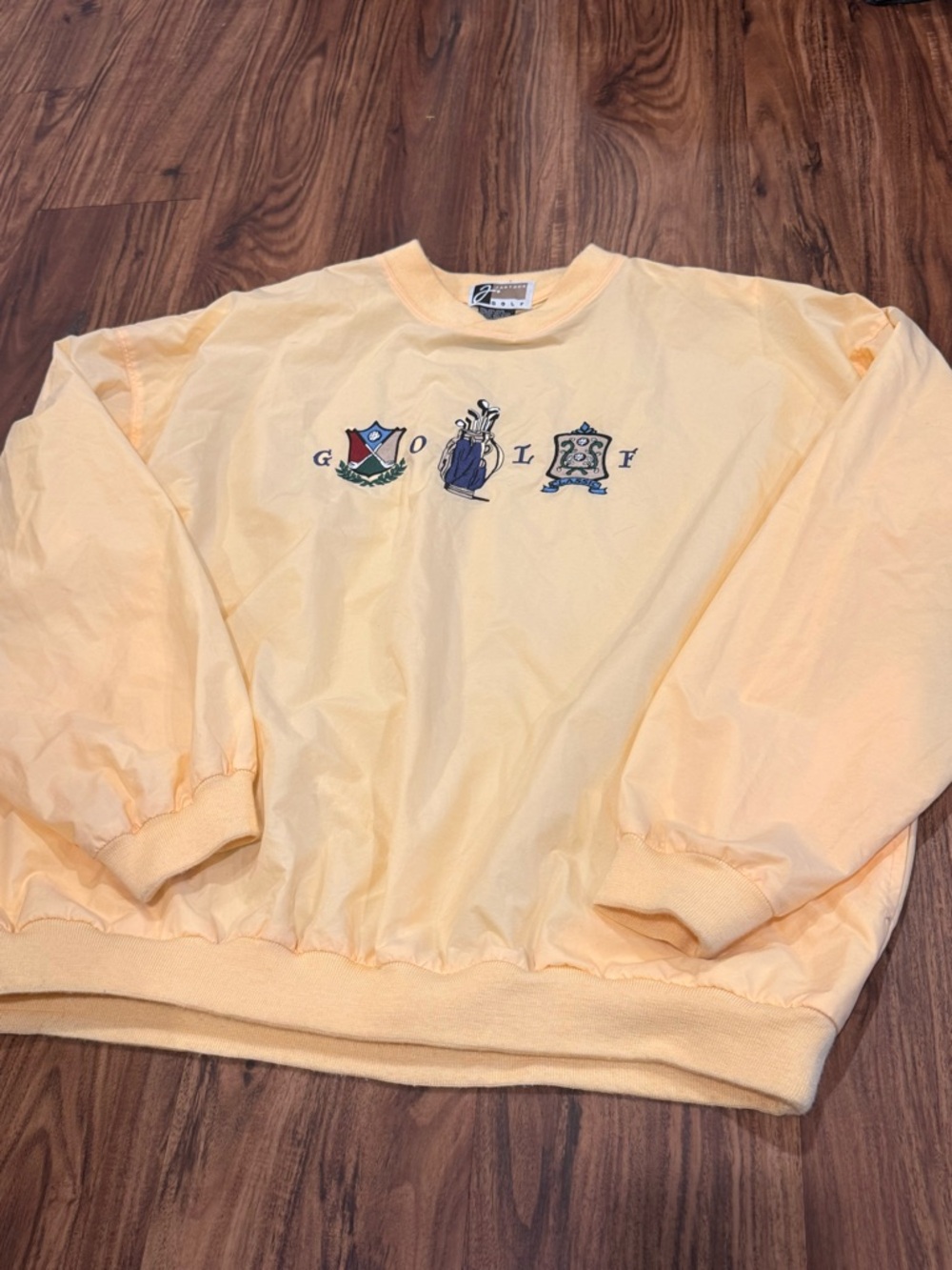 Vintage 90s jantzen golf embroidered pullover v neck windbreaker